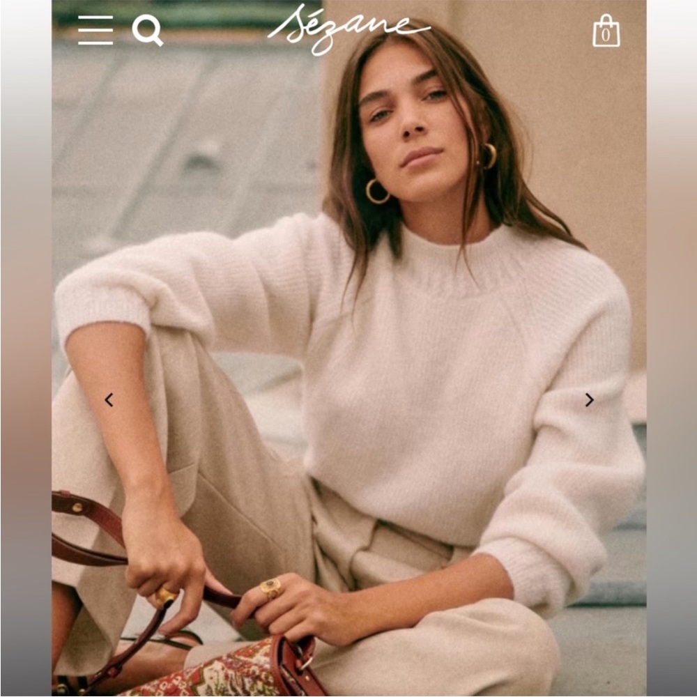 NWT Sezane Otis Cream Jumper